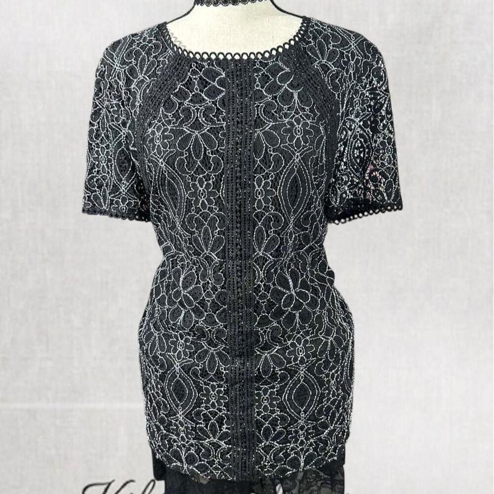 Glam Retro Goth Style Patterned Party Blouse